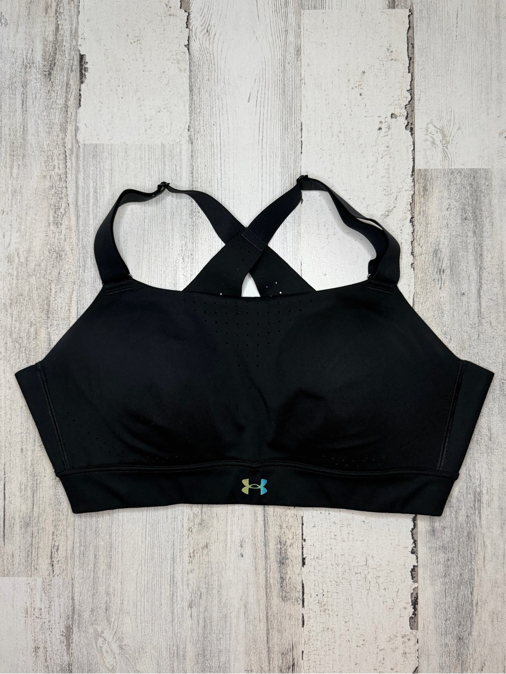 Under Armour UA RUSH High Support Sports Bra Black 36D Crossback